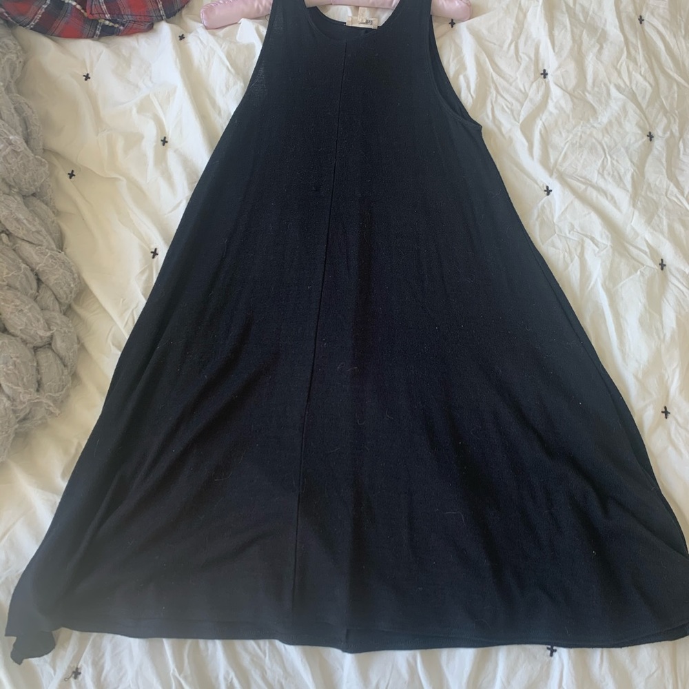 Black cotton a line dress